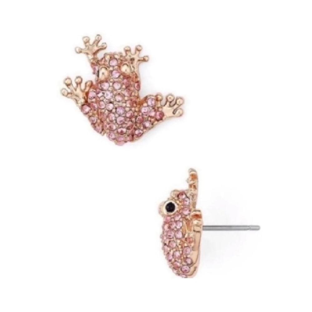 $78 Kate Spade Swamped Frog Crystal Stud Earrings